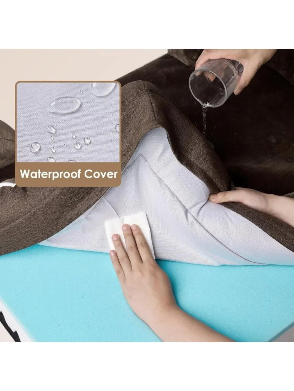 Extra Large Waterproof Memory Foam Dog Bed with Sides, Non-Slip & Washable Cover